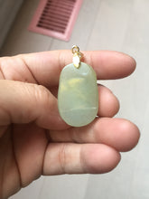 Load image into Gallery viewer, 100% Natural type A icy oily light green gray Jadeite Jade seashell (福贝)  pendant F147
