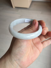 Load image into Gallery viewer, 52mm certified type A 100% Natural green/white oval jadeite jade bangle BK125-0256
