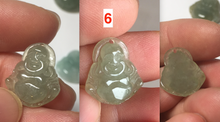 Load image into Gallery viewer, 100% Natural type A icy watery dark green/light green/yellow/white small happy Buddha (拇指佛) jadeite Jade pendant group AU18
