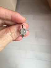 Load image into Gallery viewer, 100% natural type A icy watery light green white clear four-prong jadeite jade ring group PC8
