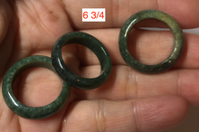 Load image into Gallery viewer, Size 2 1/2-8 100% natural type A oily dark green/black jadeite jade band ring AX158
