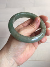 Load image into Gallery viewer, 57.2mm certified Type A 100% Natural icy watery dark green gray Jadeite Jade bangle PC14-0371
