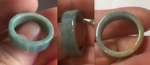 Load image into Gallery viewer, 17.1mm 6 3/4 100% natural type A icy watery green/blue icy watery Guatemala jadeite jade band ring group AQ86
