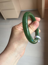 Load image into Gallery viewer, 57mm certified 100% Natural dark green black (碧玉) nephrite Jade bangle HT109-1574
