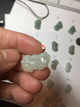 Load image into Gallery viewer, 100% natural type A icy watery jadeite jade green/white 3D PiXiu(貔貅) pendant necklace F160
