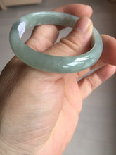 Load image into Gallery viewer, 49mm certified Type A 100% Natural icy watery light green oval Jadeite Jade bangle BQ11-3802
