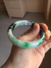 Load image into Gallery viewer, 56mm certified Type A 100% Natural sunny green/dark green/jungle green/light purple Jadeite Jade bangle AQ85-7885
