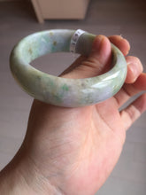 Load image into Gallery viewer, 56.5mm certificated Type A 100% Natural sunny green/purple/yellow  Monet’s Water Lilies Jade bangle E62-1029
