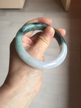 Load image into Gallery viewer, 57.9mm 100% Natural type A dark greenpurple carved and golden-painted Jadeite Jade bangle BP168-0261
