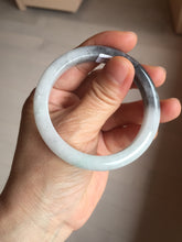 Load image into Gallery viewer, 51.5mm certified Type A 100% Natural black white light green (WuJi) Half Mountain, Half Water(半山半水) Jadeite Jade bangle PB158-5849
