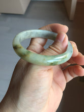 Load image into Gallery viewer, 51mm certified Type A 100% Natural icy watery dark green yellow black(WuJi) oval Jadeite Jade bangle BM111-2668
