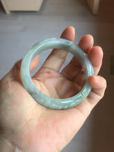 Load image into Gallery viewer, 55.3mm Certified Type A 100% Natural light green with carved Ancient Coin, Auspicious Cloud, and Lingzhi Jadeite Jade bangle PD146-6252
