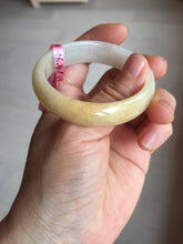 Load image into Gallery viewer, 47.5mm certified 100% natural Type A icy watery light green yellow white oval jadeite jade bangle PC18-6668
