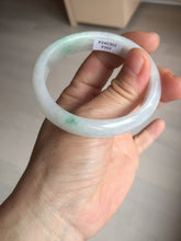 Load image into Gallery viewer, 47mm certified 100% natural Type A icy watery sunny green white oval jadeite jade bangle BP47-9362
