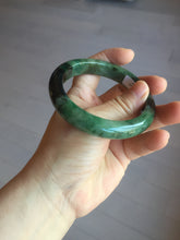 Load image into Gallery viewer, Sold  58.8mm Certified 100% natural Type A sunny green dark green/black(绿水墨)  jadeite jade bangle PB57-9764
