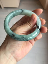 Load image into Gallery viewer, 56.5mm Certified Type A 100% Natural icy watery light green dark green chubby Jadeite Jade bangle BP36-8907
