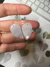 Load image into Gallery viewer, 100% natural type A white purple green yellow jadeite jade leaf pair pendant/earring group BP156
