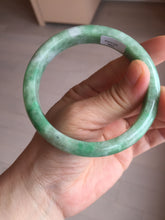 Load image into Gallery viewer, 59mm certified Type A 100% Natural sunny green white gray Jadeite Jade bangle BS80-9893
