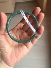 Load image into Gallery viewer, 57.3mm Certified Type A 100% Natural light green/blue/gray Guatemala slim round cut Jadeite bangle BP205-1023
