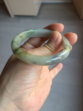 Load image into Gallery viewer, 49mm certified Type A 100% Natural icy watery yellow black(WuJi) oval Jadeite Jade bangle BM114-2667
