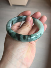 Load image into Gallery viewer, 57.2mm certified natural Type A icy watery dark green/black jadeite jade bangle BK130-8238
