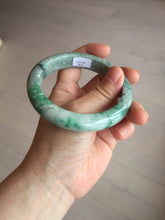 Load image into Gallery viewer, 60.5mm certified Type A 100% Natural sunny green gray black Jadeite Jade bangle BS82-9879
