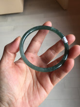 Load image into Gallery viewer, 58.2mm Certified Type A 100% Natural dark green/blue/gray Guatemala slim round cut Jadeite bangle PD181-2479
