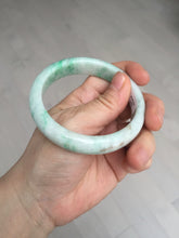 Load image into Gallery viewer, 56 mm Certified type A 100% Natural sunny green/white Jadeite bangle AY84-3462
