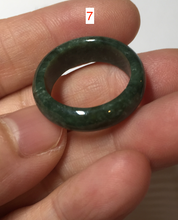 Load image into Gallery viewer, Size 2 1/2-8 100% natural type A oily dark green/black jadeite jade band ring AX158
