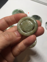 Load image into Gallery viewer, 100% natural type A light green dark green jadeite jade the eight trigrams (Bagua,八卦) pendant group F155
