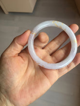Load image into Gallery viewer, 56mm 100% Natural type A light purple white carved and golden-painted round cut Jadeite Jade bangle PA175-9116
