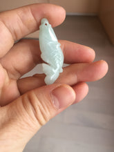 Load image into Gallery viewer, 100% Natural green/dark green/yellow/purple jadeite jade 3D fish Pendant group BF154
