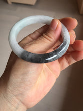 Load image into Gallery viewer, 51.5mm certified Type A 100% Natural black white light green (WuJi) Half Mountain, Half Water(半山半水) Jadeite Jade bangle PB158-5849
