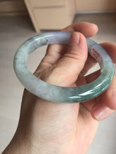 Load image into Gallery viewer, 57.1mm certified 100% natural icy watery oily dark green purple jadeite jade bangle BH90-9116
