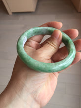 Load image into Gallery viewer, 59mm certified Type A 100% Natural sunny green white gray Jadeite Jade bangle BS80-9893
