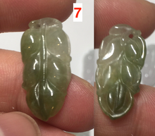 Load image into Gallery viewer, 100% natural type A icy watery white purple green jadeite jade  leaf pendant group F157
