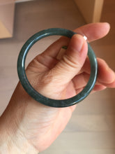Load image into Gallery viewer, 54mm Certified Type A 100% Natural dark green/blue/gray with Guatemala slim round cut Jadeite bangle BG199-8829
