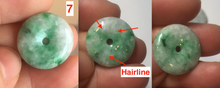 Load image into Gallery viewer, 19.3-22.4mm Type A 100% Natural sunny green/purple/gray Jadeite Jade Safety Guardian Button donuts Pendant group BL147
