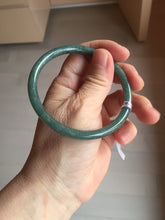 Load image into Gallery viewer, 57.3mm Certified Type A 100% Natural light green/blue/gray Guatemala slim round cut Jadeite bangle BP205-1023
