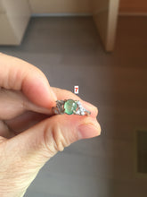 Load image into Gallery viewer, 100% natural type A icy watery green dark green four-prong jadeite jade ring group BP145
