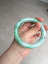 Load image into Gallery viewer, 58.4 certified 100% natural type A light sunny green chubby round cut jadeite jade bangle BL70-5410
