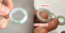 Load image into Gallery viewer, Size 3 1/4 -8 1/4 100% natural type A sunny green/purple jadeite jade band ring group PB122
