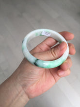 Load image into Gallery viewer, 58mm Certified Type A 100% Natural sunny green/white Jadeite Jade bangle BN16-7069
