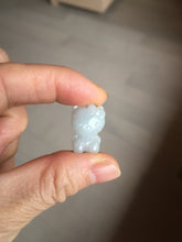 Load image into Gallery viewer, Type A 100% Natural oily dark green/light green/purple/white jadeite jade cat kitty pendant PD200
