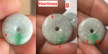 Load image into Gallery viewer, 19.3-22.4mm Type A 100% Natural sunny green/purple/gray Jadeite Jade Safety Guardian Button donuts Pendant group BL147
