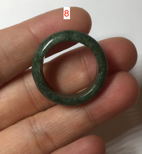 Load image into Gallery viewer, Size 2 1/2-8 100% natural type A oily dark green/black jadeite jade band ring AX158
