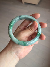 Load image into Gallery viewer, 60.5mm certified Type A 100% Natural sunny green gray black Jadeite Jade bangle BS82-9879
