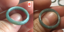 Load image into Gallery viewer, 17.5mm 7 1/4 100% natural type A icy watery green/blue icy watery Guatemala jadeite jade band ring group  BP78
