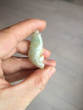 Load image into Gallery viewer, 100% Natural green/dark green/yellow/purple jadeite jade 3D fish Pendant group BF154
