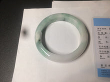 Load image into Gallery viewer, 56.7mm certified 100% natural type A sunny green/white jadeite jade bangle BK71-5217
